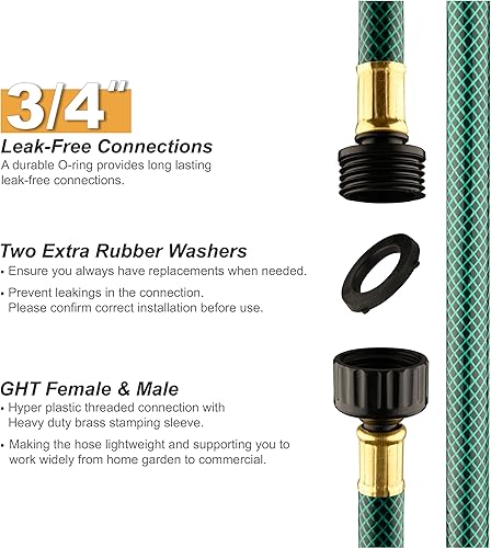 Miniatura 2 de ORGRIMMAR Manguera de jardín de PVC de 12 pulgada para césped, manguera de barco, flexible y duradera, sin fugas, ajuste GHT para el hogar (2 pies,