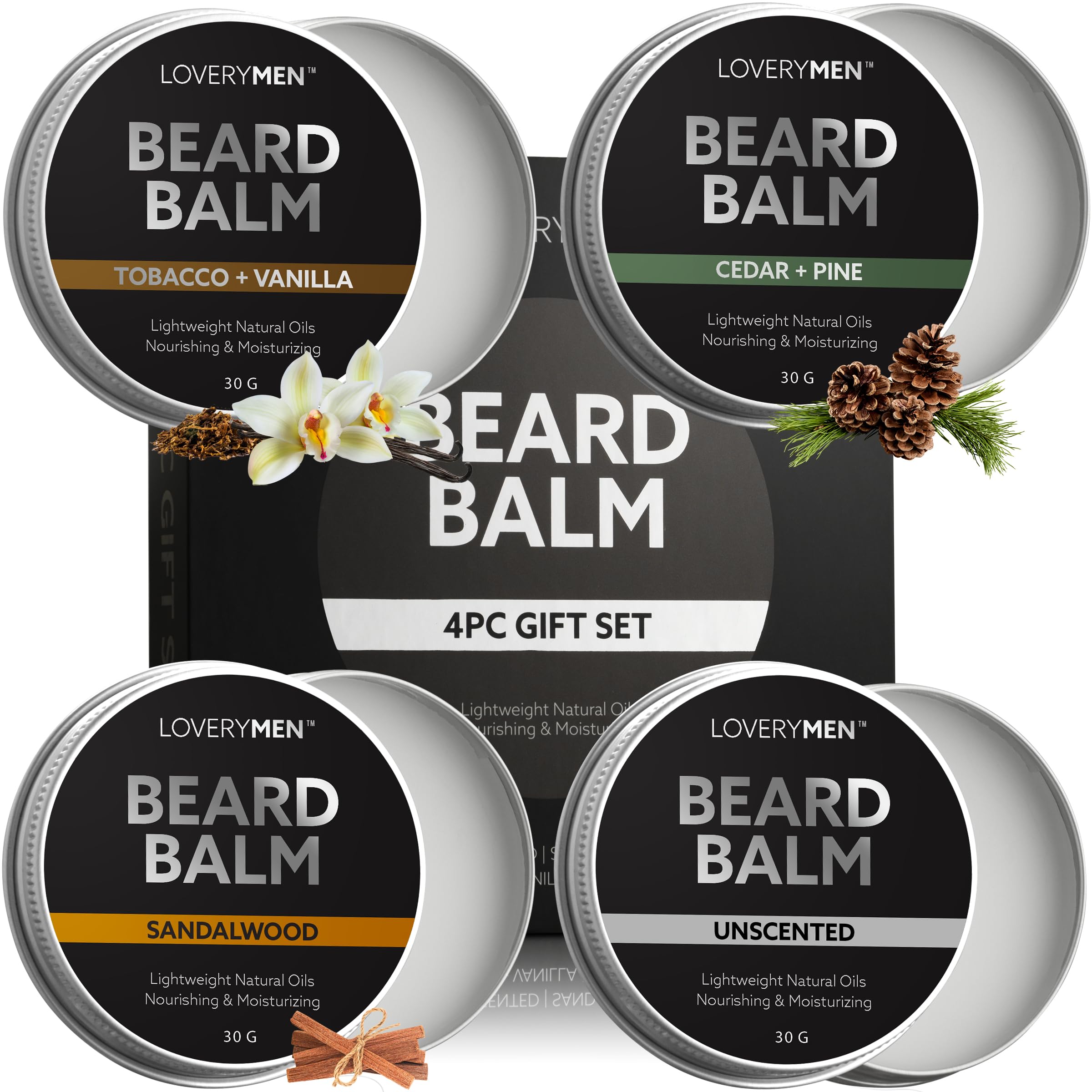 Amazon.com : LOVERY Beard Balm for Men, Gift Set in Unscented