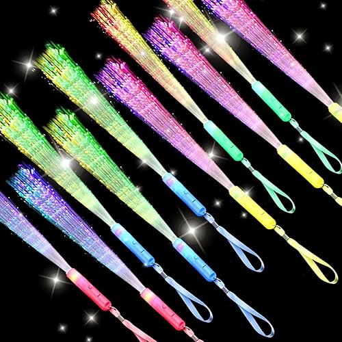 Miniatura 5 de Paquete de 60 varitas LED de fibra óptica, varitas brillantes, varitas de luz LED con 3 modelos intermitentes, varillas brillantes para Halloween,