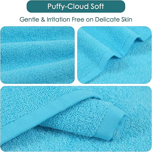 Miniatura 8 de JEFFSUN Toallas de bambú natural para bebé, paños de lavado suaves celestiales para cara y cuerpo, paquete de 12 toallas faciales suaves y seguras