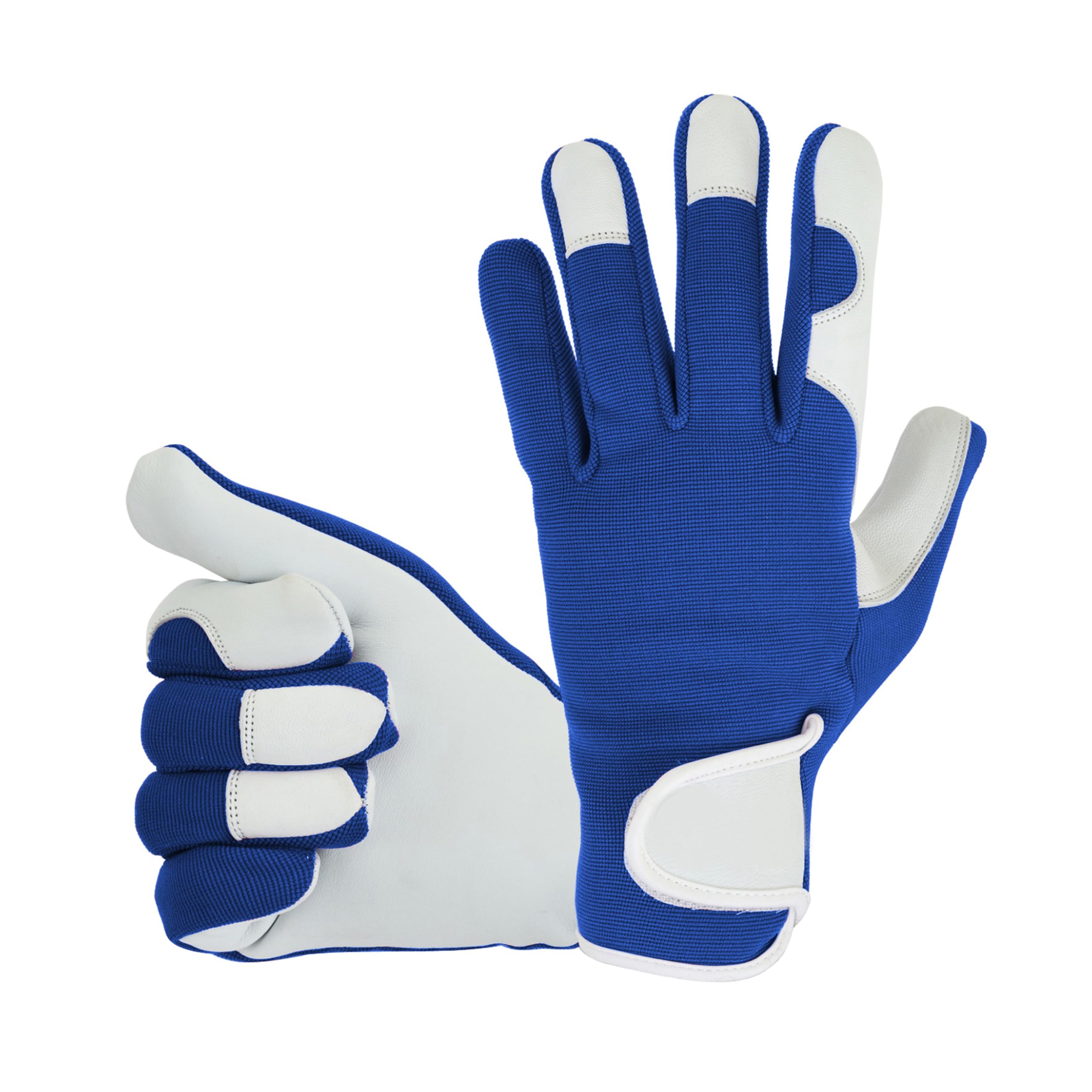 COLOURLINX Leather Gardening Gloves For Mens Gents Adults- Thorn Proof Rose Pruning Garden Gloves MultiPurpose Safety Work Gloves Thick Rigger Gardner Gloves (Blue, XXL)
