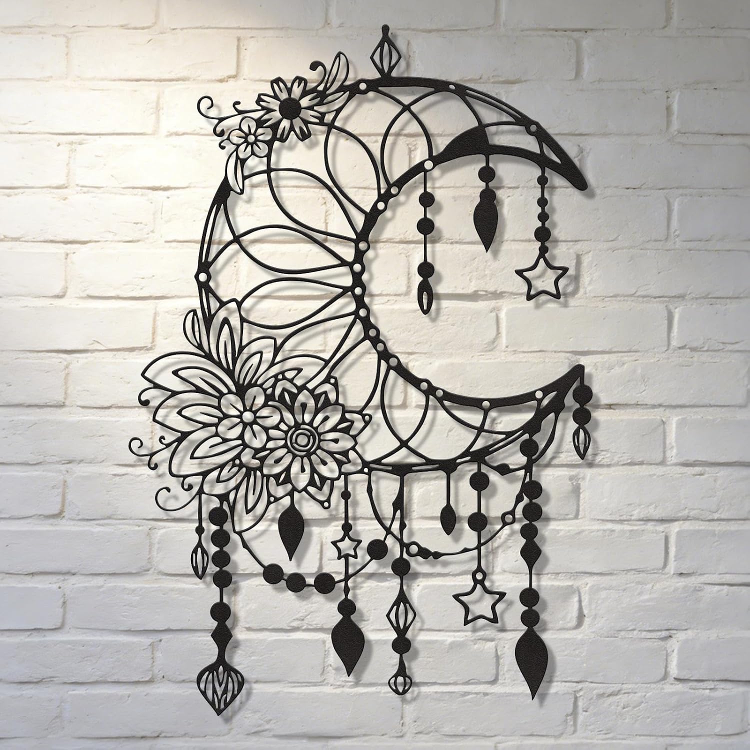 Amazon.com: SYDERWE Metal Wall Art, Matte Black Moon Phase Decor ...