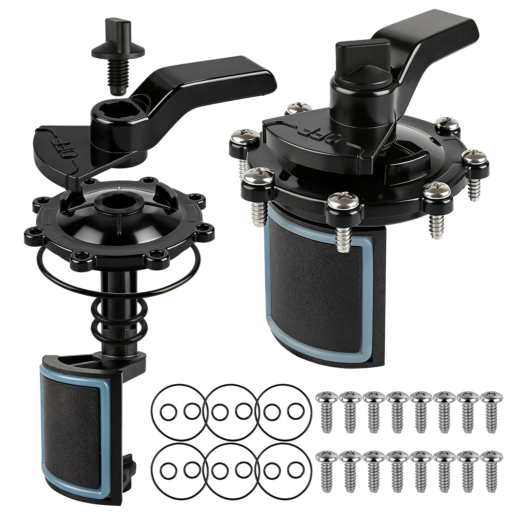 Photo 1 of 2-Port/3-Port Pool Valve Rebuild Compatible with Jandy 2-way/3-way 4717,4716,4715,1154,1157,2875,2876 Valve and Gray Includes Handle 7433,Diverter Valve 4720,Valve Cover 4606,R0547600 Screws (2 PACK)