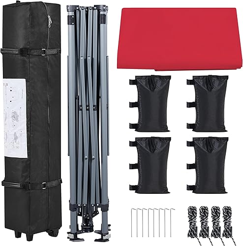 Miniatura 8 de Yaheetech Tienda de campaña desplegable de 10 x 10 pies para 1 persona, tienda de campaña comercial portátil instantánea, kiosco al aire libre con 1