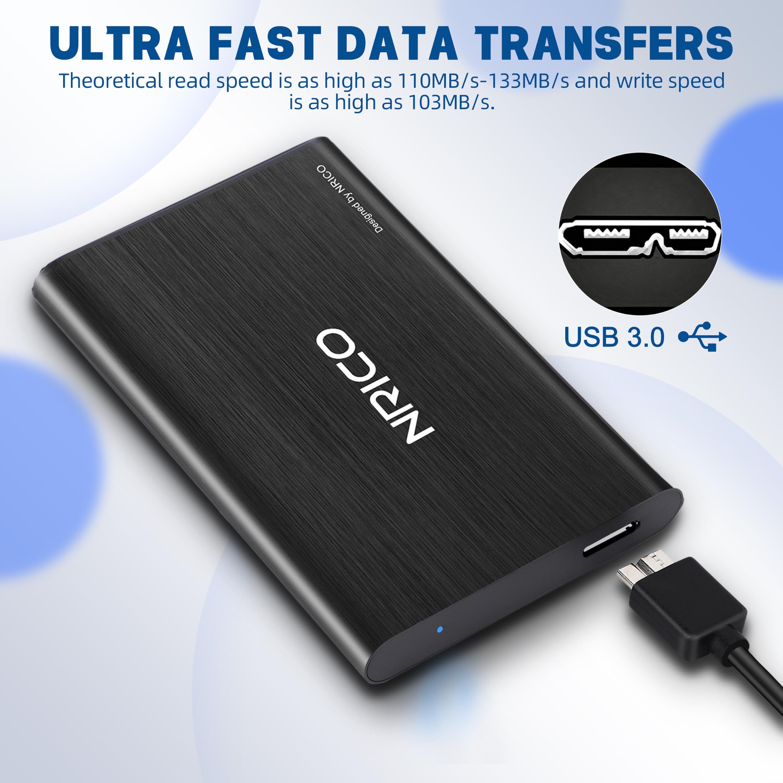 Amazon.com: NRICO Ultra Slim 750GB Portable External Hard Drive 