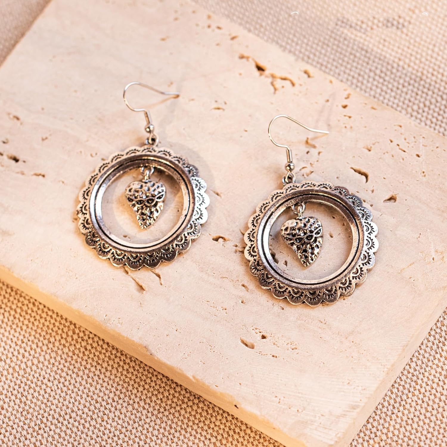 Montana West Wrangler 3 Pieces Jewelry Set for Women Western Cowgirl Necklace Earring Set.