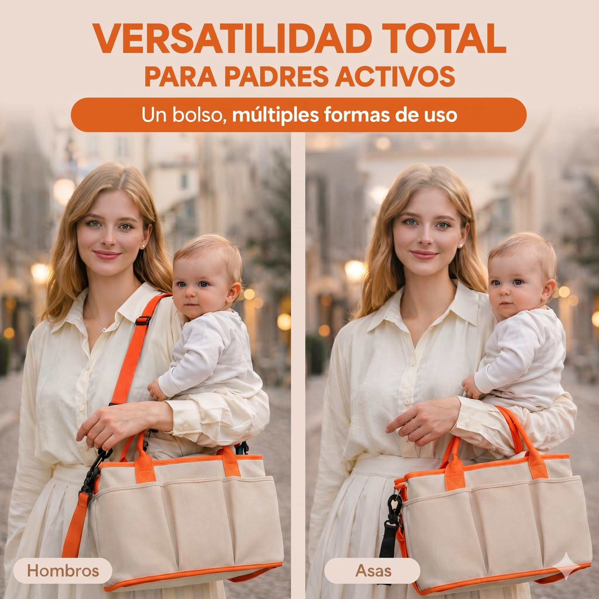 Bolso Carro Bebe multifunción Impermeable con Gran Capacidad y bolsillo térmico – Organización Práctica para Paseos Diarios – Ideal padres activos – Múltiples Compartimentos y Cierre Magnético