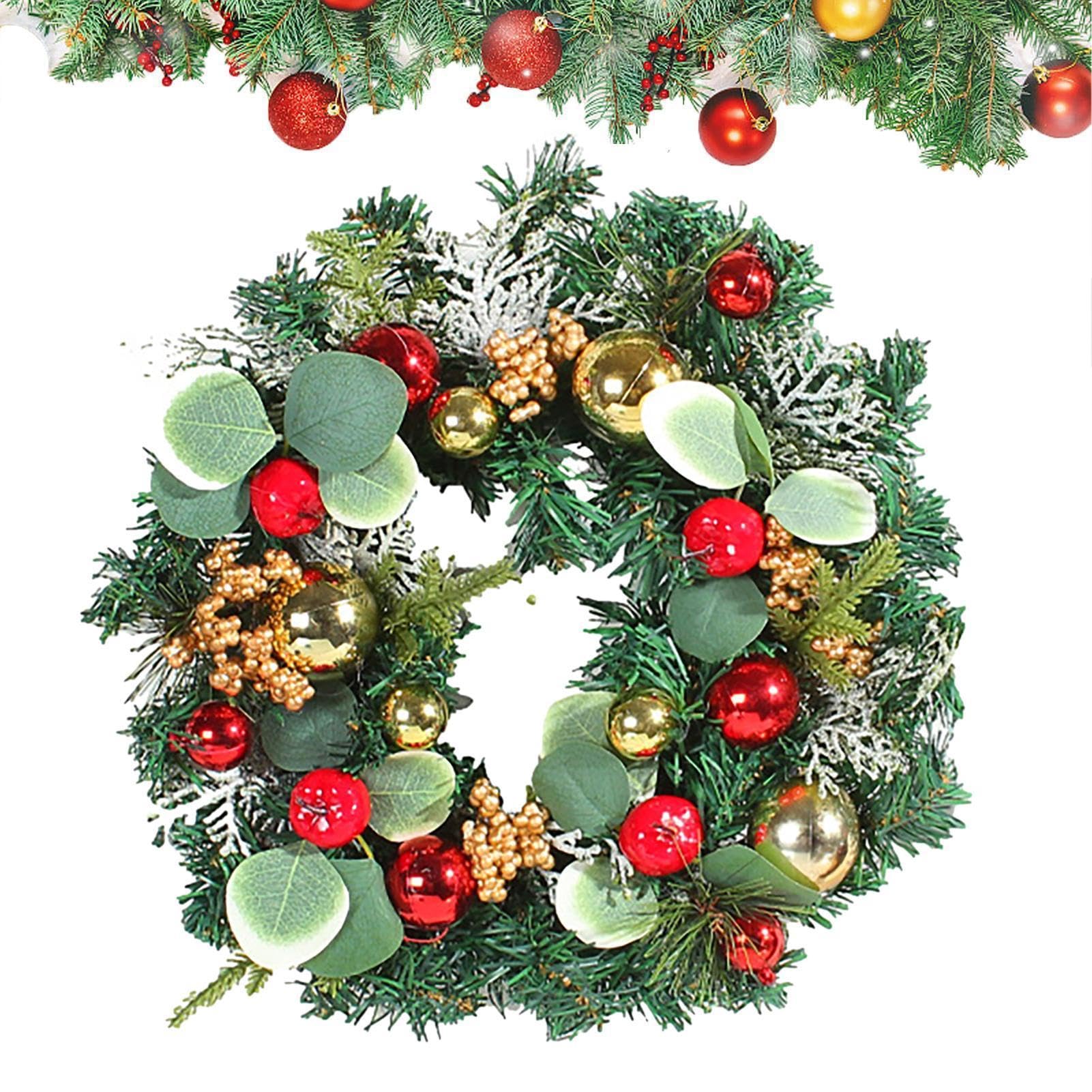 Couronnes de Noël artificielles de haute qualité aux baies rouges réalistes