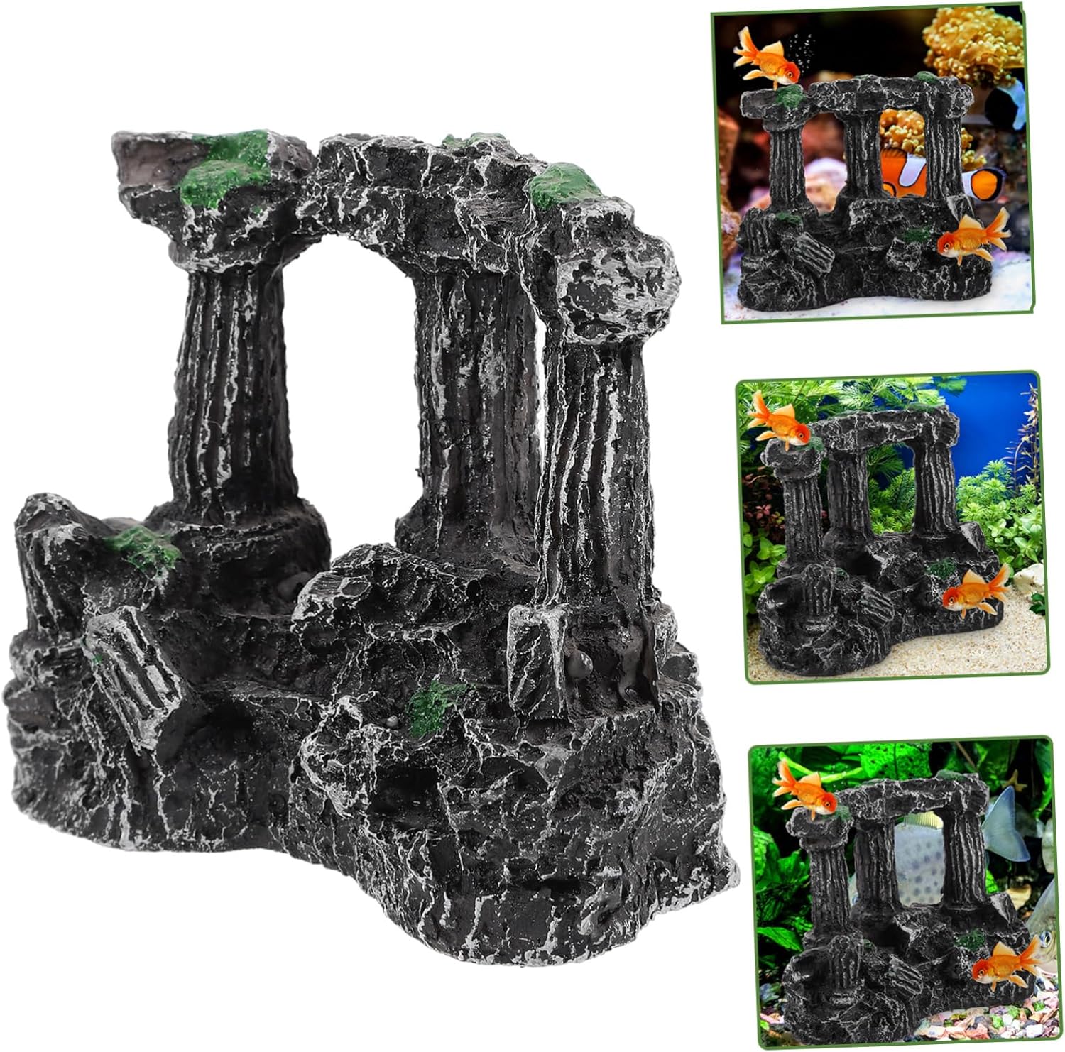 BESPORTBLE 5pcs Roman Column Fish Tank Decoration Resin Aquarium Ornament for Natural Landscape Design Artistic Ambiance Provides Hiding Spots for Fish for Aquatic Environments