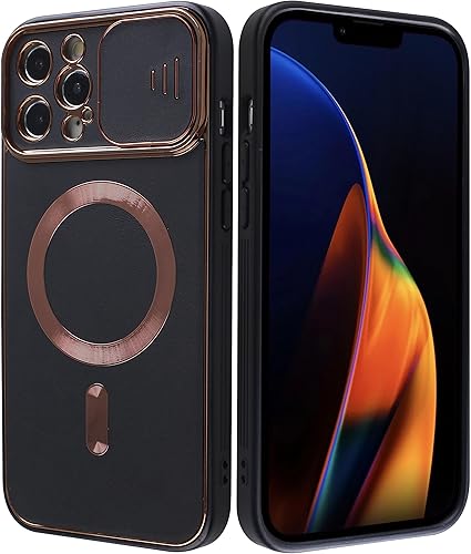 Funda deslizante para cámara iPhone 13 Pro Max compatible con Magsafe Funda delgada a prueba de golpes y grado militar, resistente a los arañazos y Funda deslizante para cámara iPhone 13 Pro Max compatible con Magsafe Funda delgada a prueba de golpes y grado militar, resistente a los arañazos y