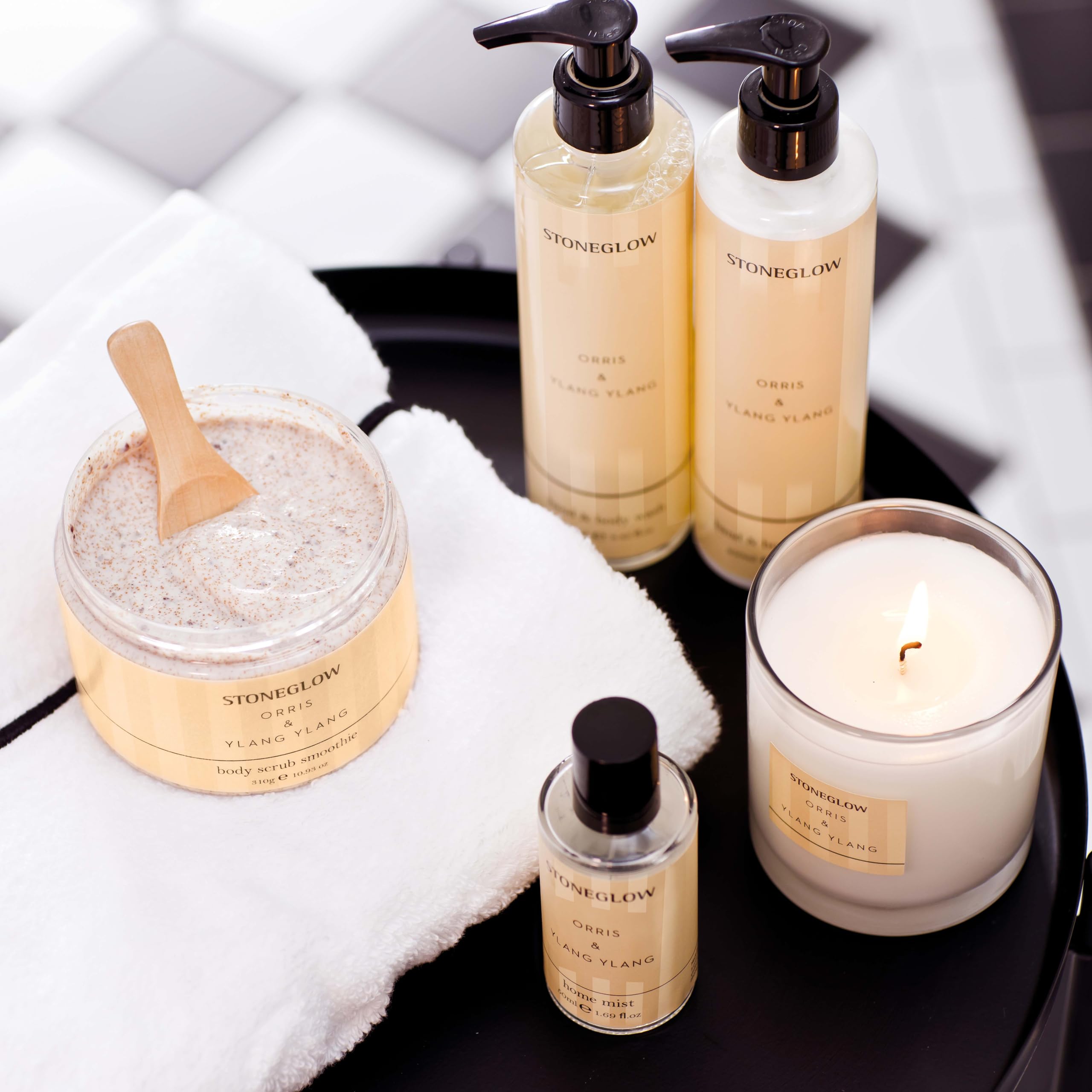 Stoneglow Modern Classics Collection - Orris & Ylang Ylang - Scented Body Scrub Smoothie 310 grams - Peach - Image 3