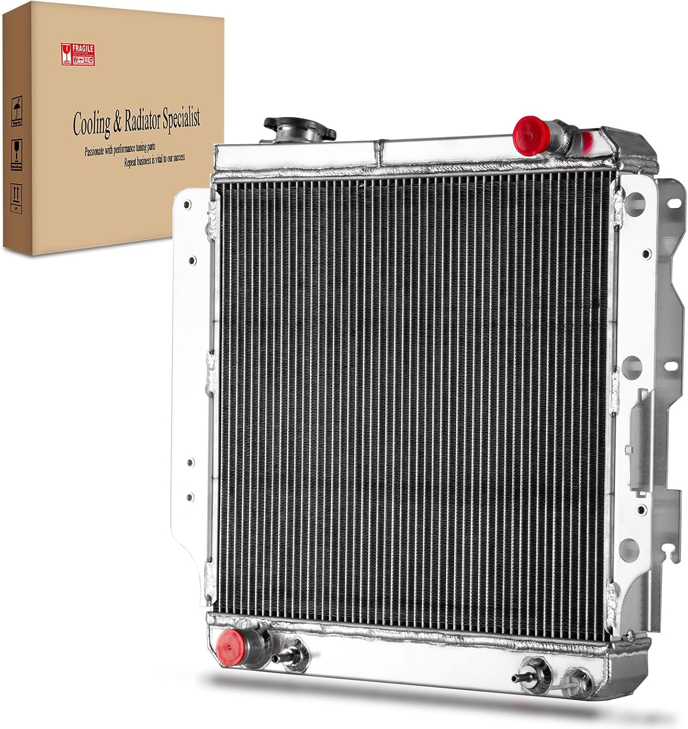 Aluminum Radiator 3 Row Compatible with 1987-1995 1997-2006 Jeep Wrangler TJ 2.4L 2.5L 4.0L 4.2L 1988 1989 1990 1991 1992 1993 1994 1998 1999 2000 2001 2002 2003 2004 2005 L4 L6