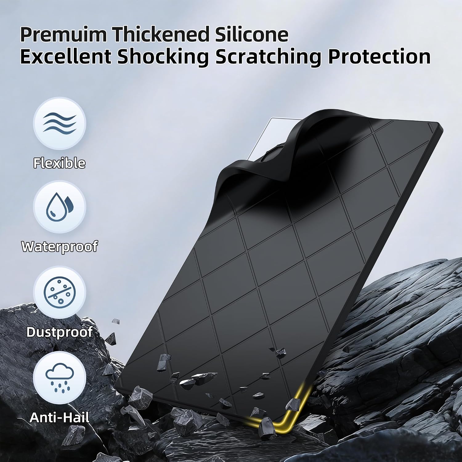 Starlink Gen 3 Silicone Cover, Starlink Standard 4/4X/V3/REV 4 Protective Case Cover Liquid Silicone Sleeve Star Link Gen3 Accessories for Camping Outdoor Protector from Scratching Hailstone Black