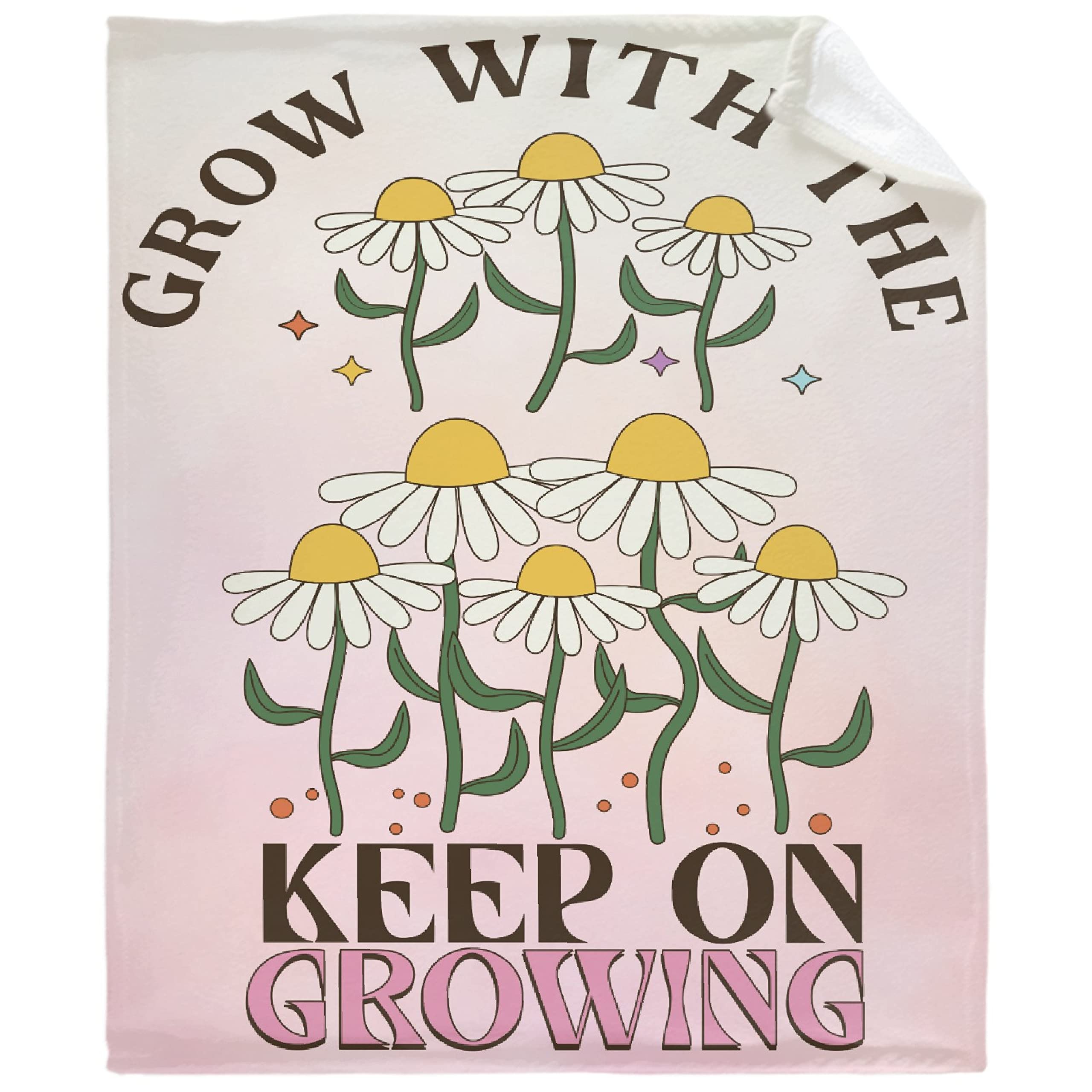 Grow with The Keep On Growing Blanket,Lightweight Flannel Fleece Love Grow with The Keep On Growing Throw Blanket Gifts for Girl All Season,Blanket for Bed/Couch/Sofa 40