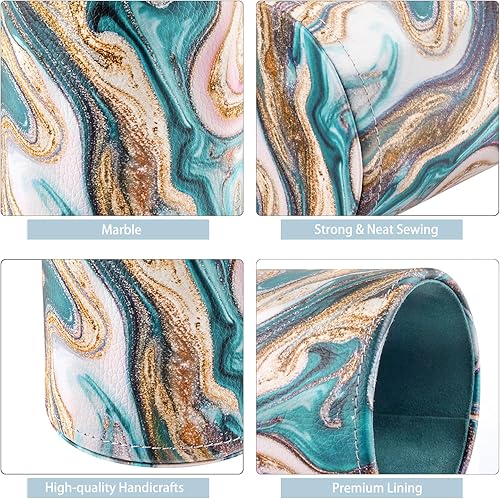 Miniatura 3 de WAVEYU Soporte para bolígrafos para mujeres y niñas, taza de lápices, decoración de escritorio rosa, soporte para brochas de maquillaje, soporte