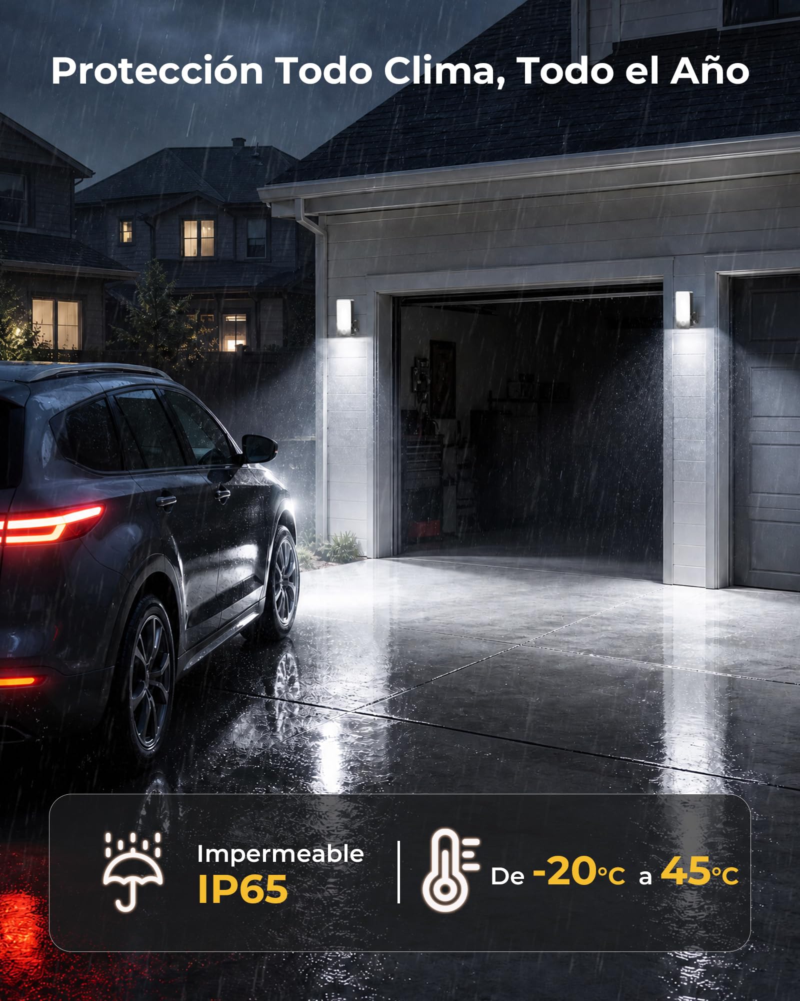 2 Piezas Luz LED Exterior con Sensor de Movimiento 12000mAh, Aplique Pared Recargable Exterior Interior con Control Remoto, 3 Tonos, Regulable, Lámpara Seguridad Impermeable IP65 para Jardín, Trastero