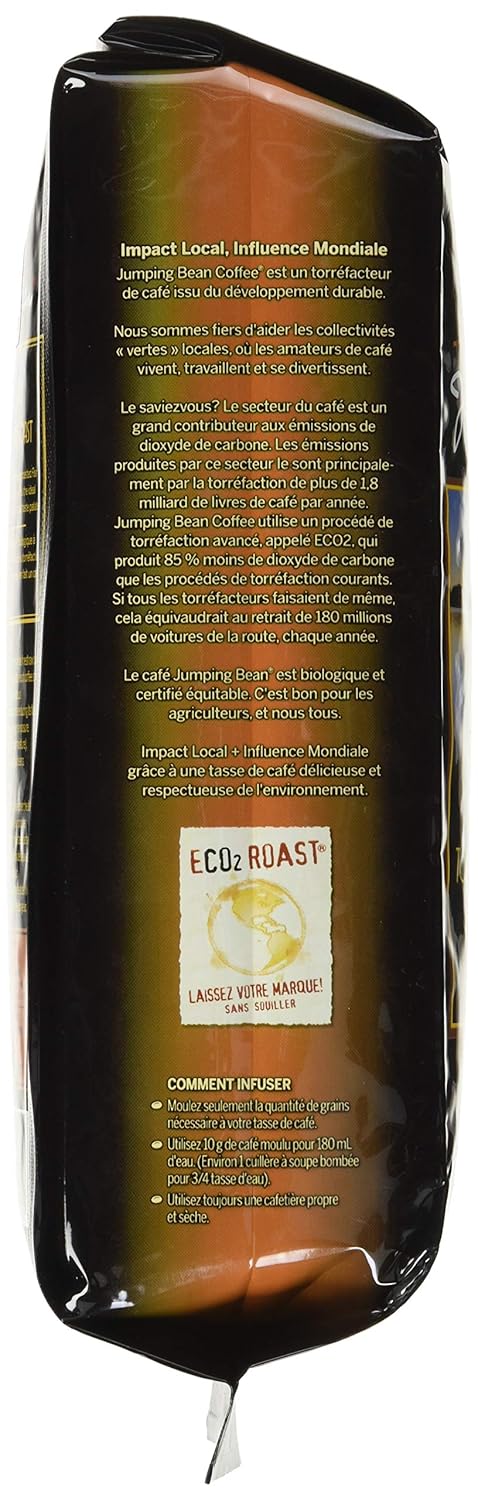 Jumping Bean Organic East Coast Roast Whole Bean Coffee, 454 GR