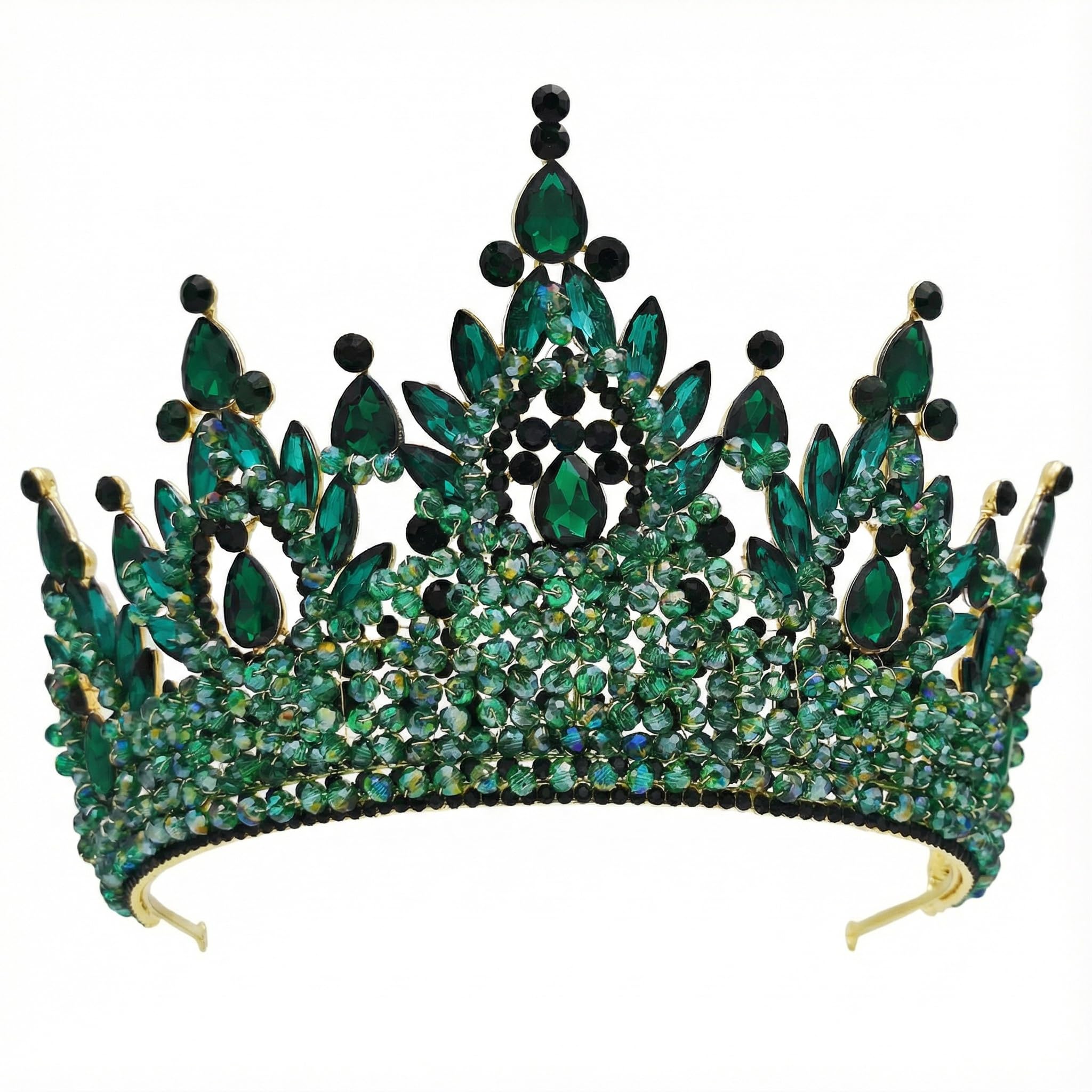 Large Tiaras and Crowns for Women Crystal Tall Pageant Crowns Rhinestone Royal Queen Headband Princess Quinceanera Headpieces for Wedding Birthday Prom Party Costume Cosplay