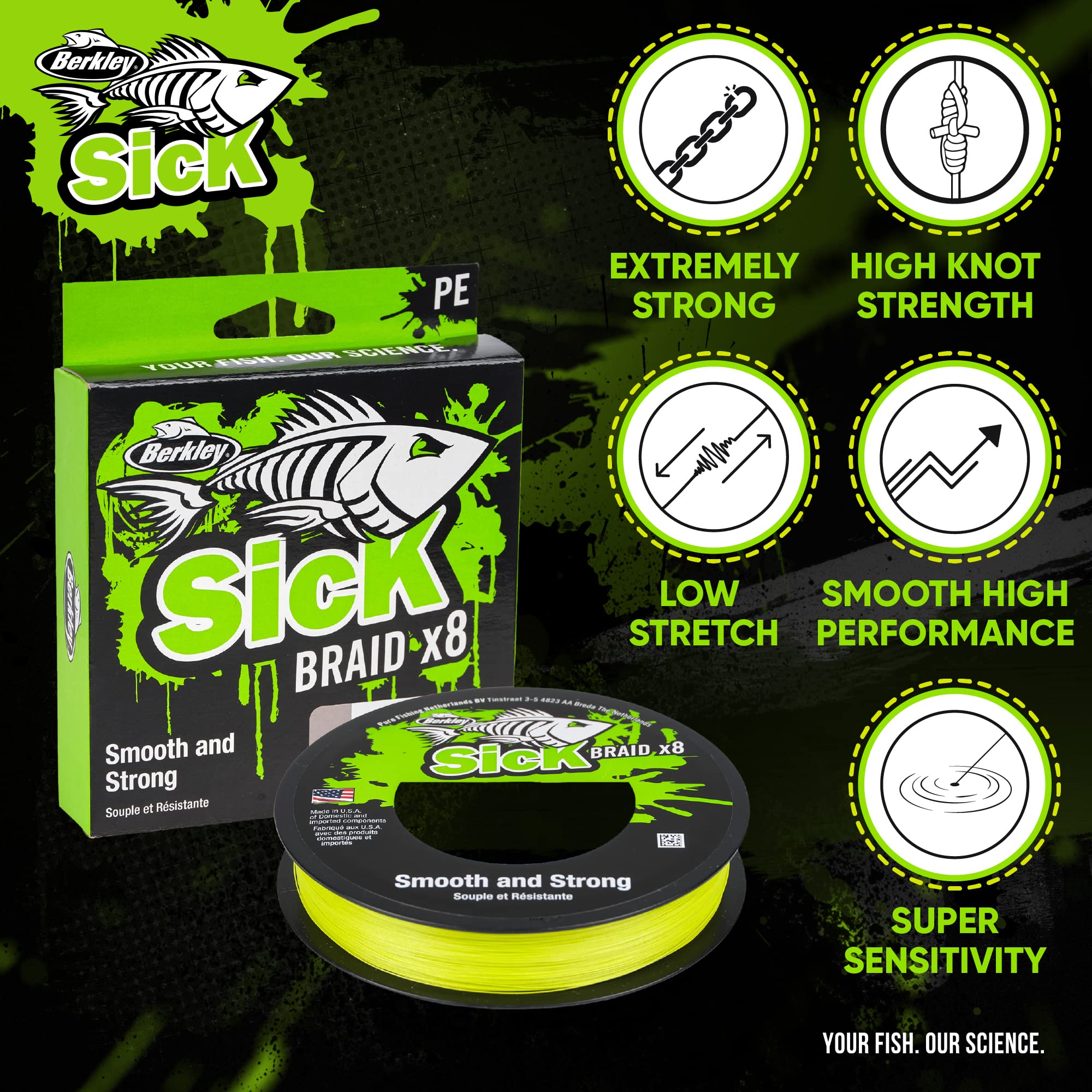 Berkley Sick Braid, 8 Strands Braided Fishing Line - Image 3