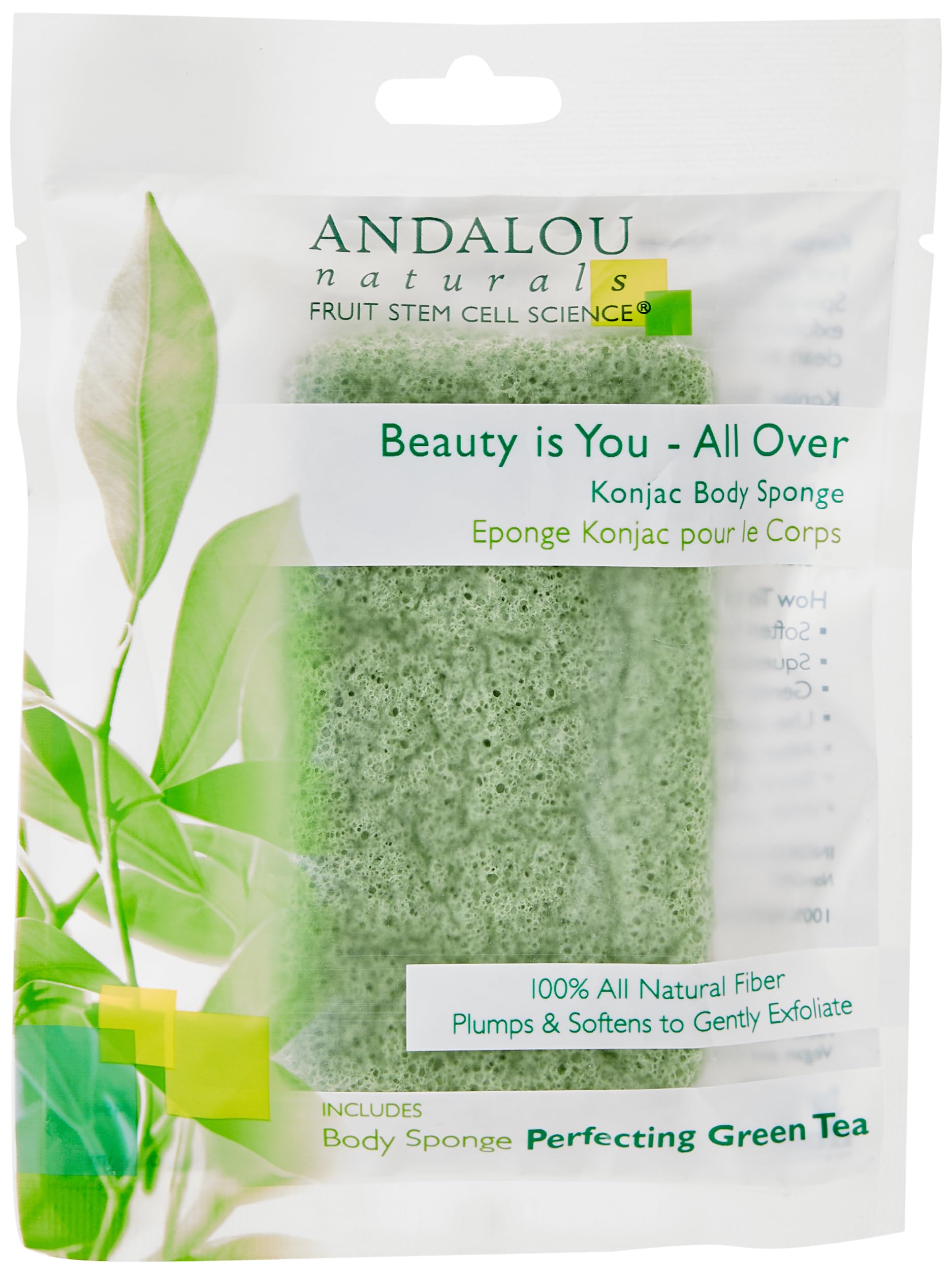 Andalou Naturals Esponja corporal Konjac, 1 unidad