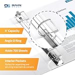 QuickFit View Binder, 3-Ring Binder for School or Office, D Ring, White, 4 Pack, 4 Inch