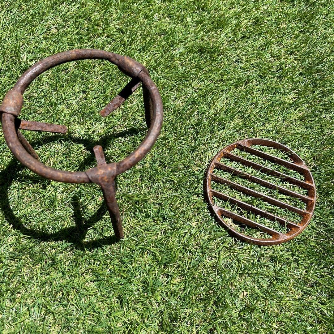 囲炉裏枠改良焚き火テーブル 五徳 火箸セット 囲炉裏枠改良焚き火