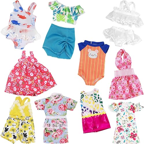Miniatura 2 de SOTOGO 10 conjuntos de ropa de muñeca americana Wellie trajes de trajes de pijama, trajes de baño, ropa de muñeca de los deseadores de niñas para