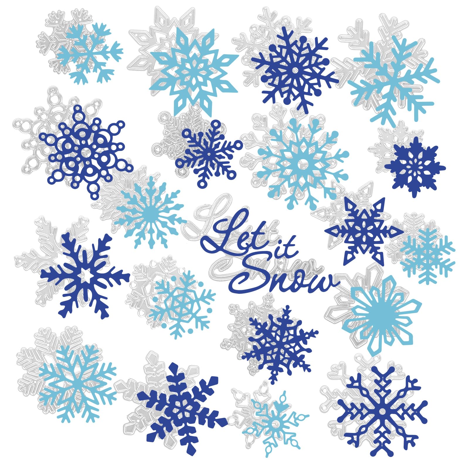 20 Stück Weihnachtsschneeflocken Metall Stanzformen Winter Urlaub Schnee Stanzformen Weihnachten saisonale Vorlage Prägung Handarbeit Handwerk für DIY Kartenherstellung Scrapbook Fotoalbum von