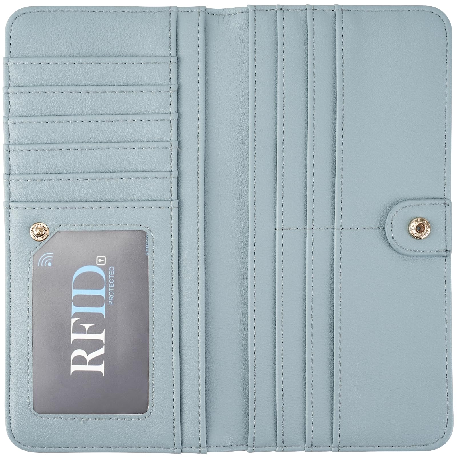 APHISON Wallet Women Ultra Slim Thin Leather Womens Wallet RFID Blocking Credit Card Holder Bifold Clutch Long Ladies Billfold