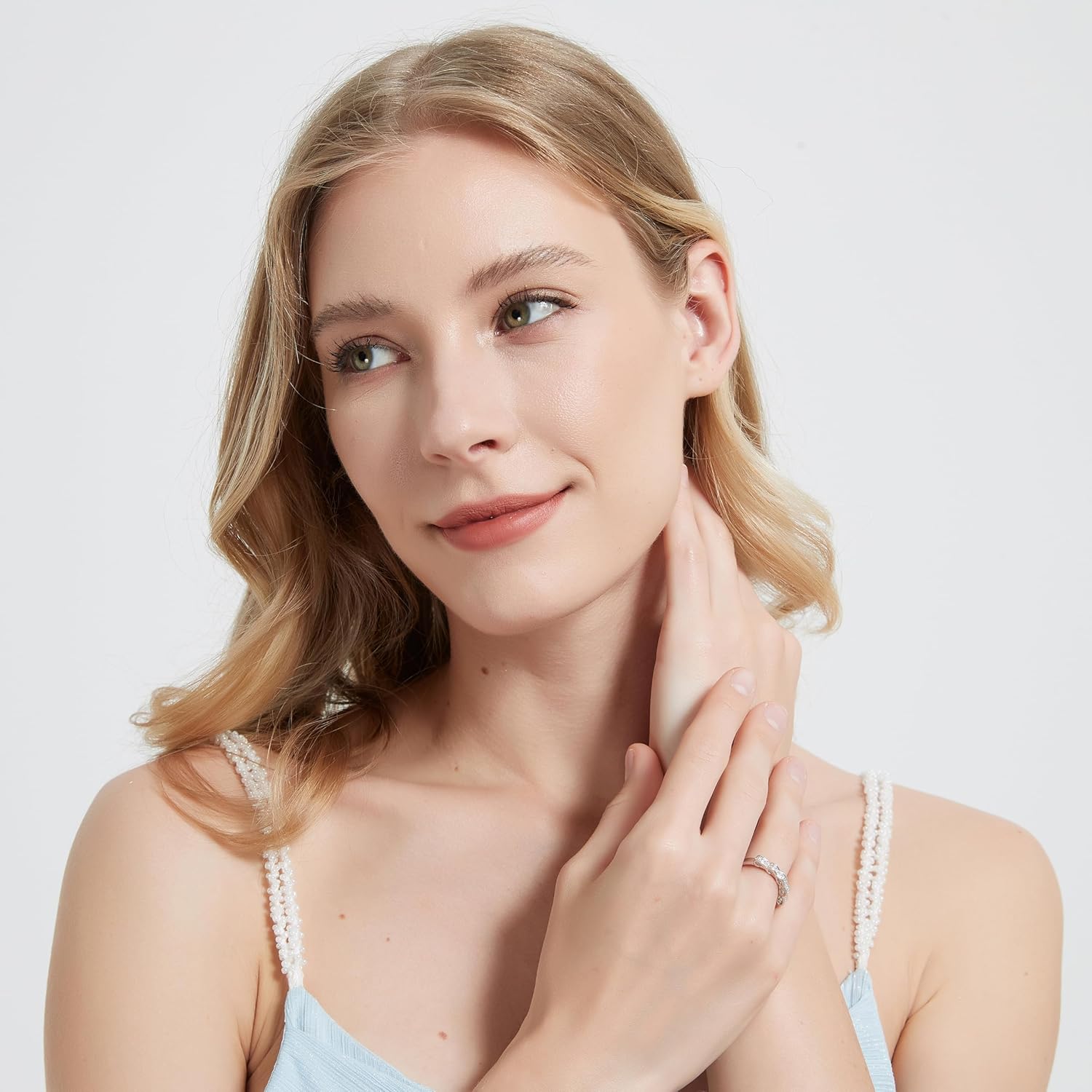 THELANDA 1CT Genuine Moissanite or Simulated Diamond Sterling Silver Elegant Ribbon Engagement Ring Wedding Ring Bridal Set For Women