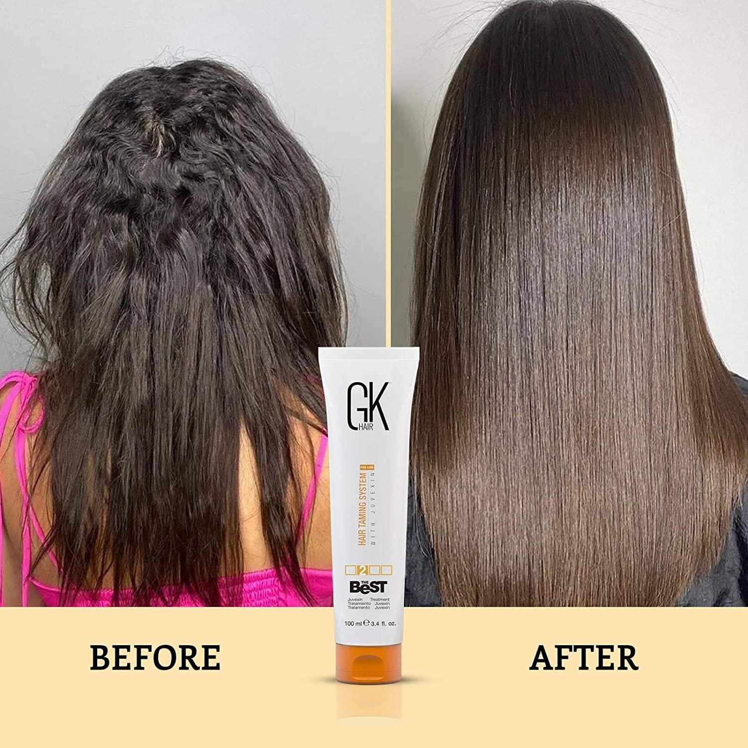 GK HAIR Global Keratin Arganöl Haarserum 50ml - Professionelle Brasilianische Keratinbehandlung 100ml - Komplex-Blowout & Bio-Serum zum Glätten