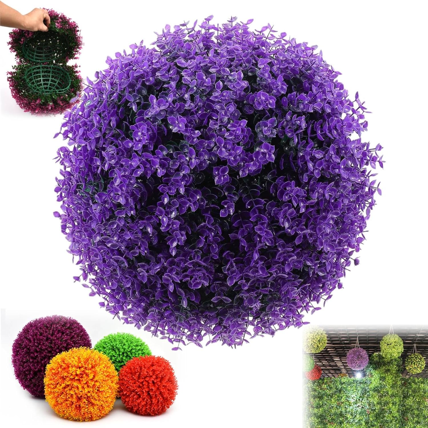 EsaSam Home Decor Faux Mums voor Buiten Half Bol Nepplanten Kunstmatige