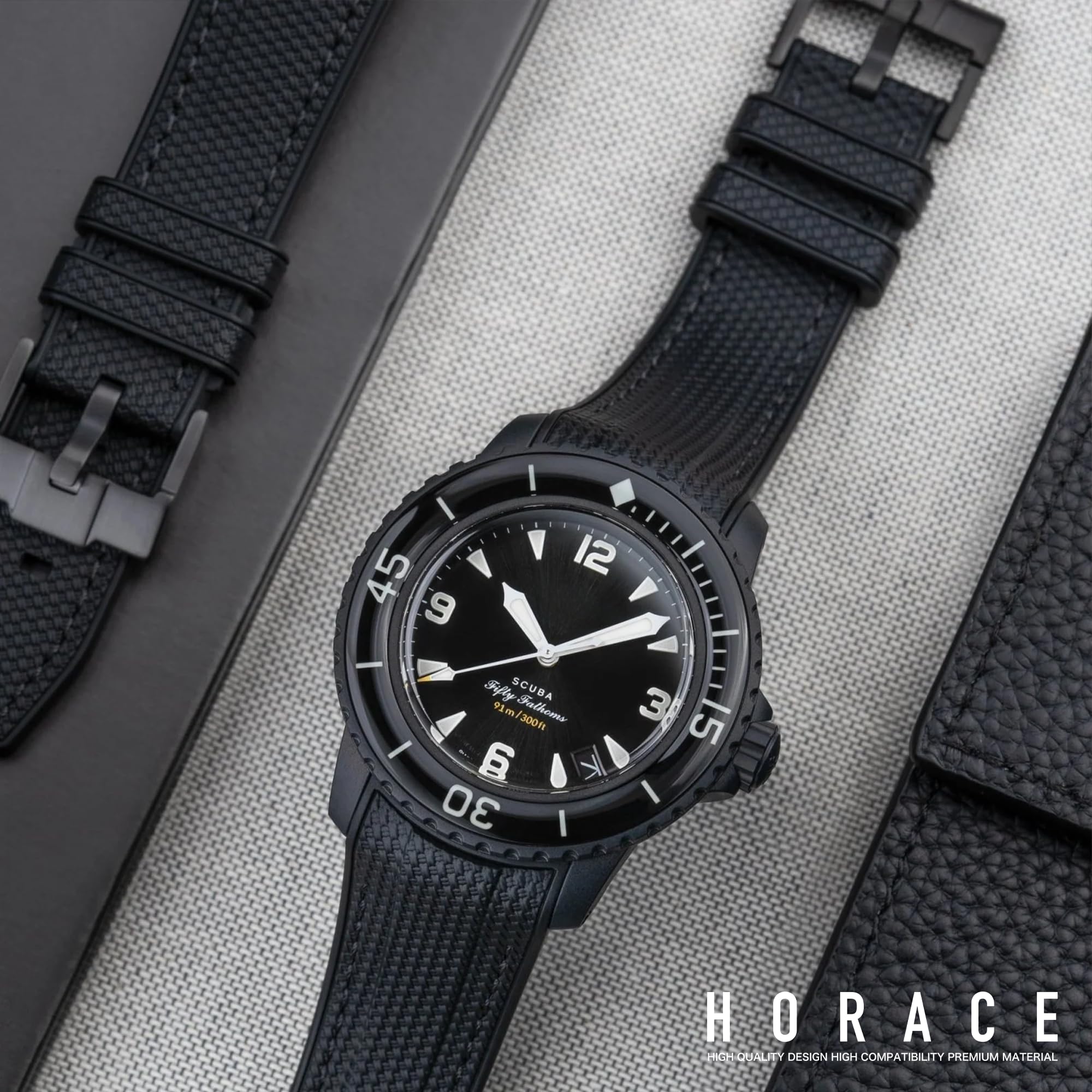HORACE Cinturino per orologio da 22 mm in Silicone Liquido – Compatibile con Blancpain x Swatch Scuba Fifty Fathoms – Kit di montaggio incluso