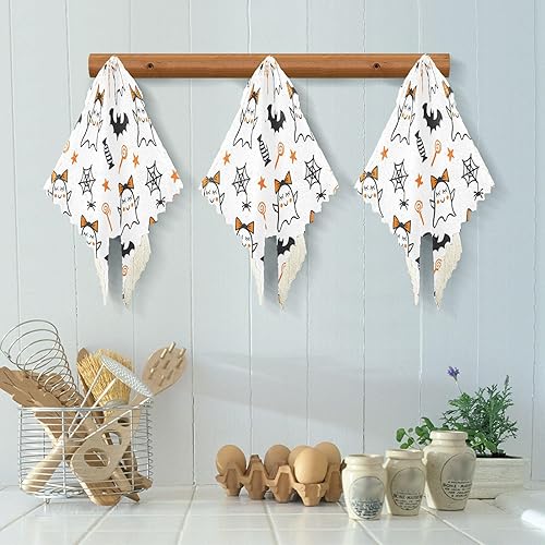 Miniatura 5 de Halloween Cute Devil White Set of 6 Quick Dry Microfiber Towels Kitchen Print Cotton Car Cleaning Cloth for Bathroom Sink