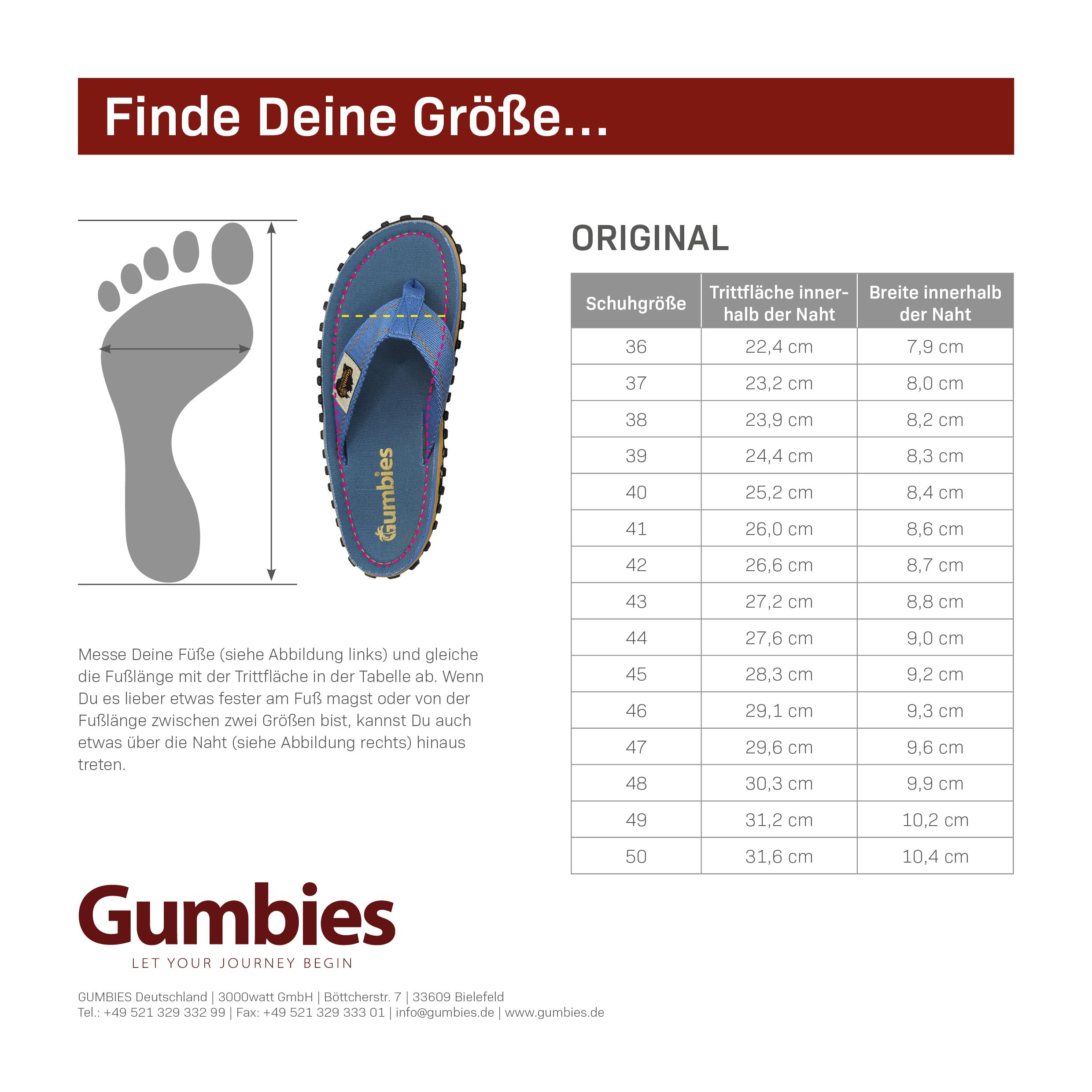 Gumbies Classic - Flip Flops aus recycelten Materialien - robuste Sohle aus wiederverwerteten Autoreifen, ergonomisches Fußbett