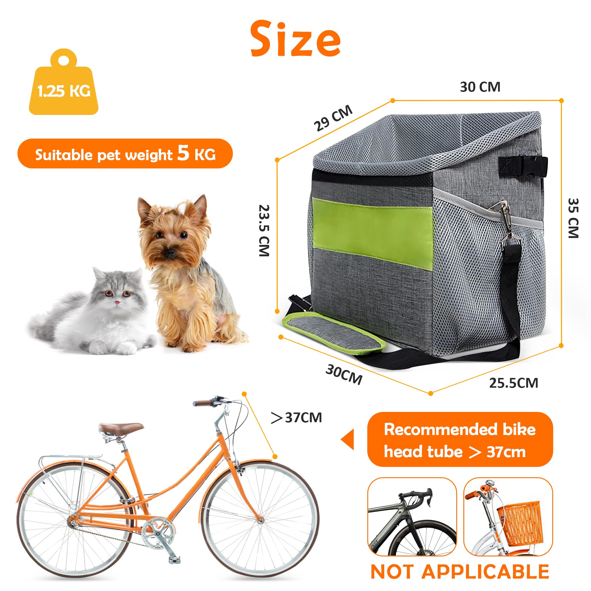 Zaino Cane Cestino Bici Per Cani ALLSOPETS Trasportino