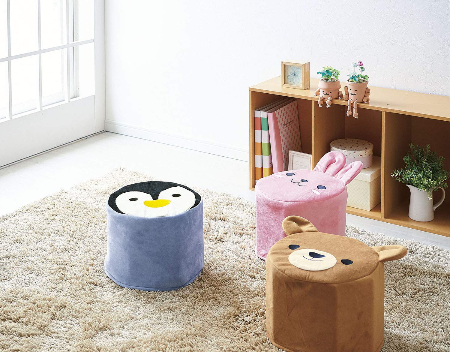 Amazon.co.jp: コジット 牛乳パックチェアカバー くまちゃん 直径30×高