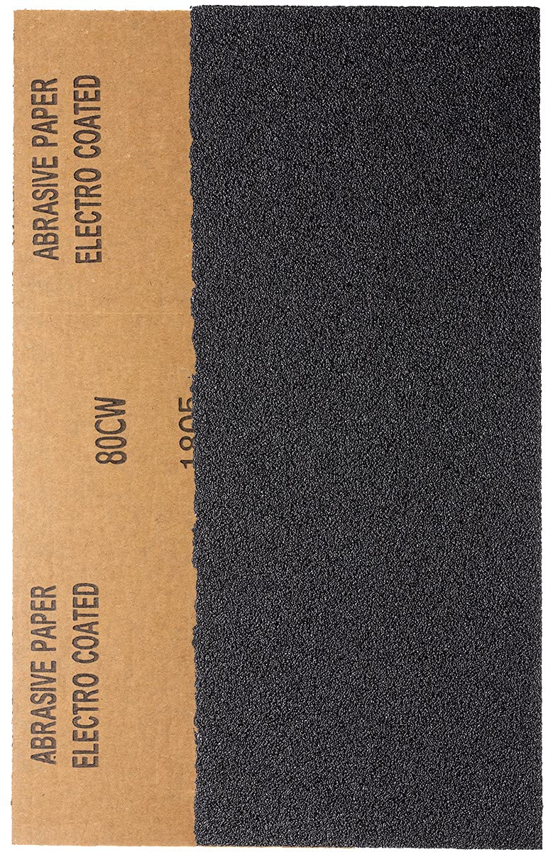 80 Grit Wet & Dry Sandpaper Sheets, 23 x 9.5cm,Medium Abrasive Sand Paper Roll for Wood, Metal, Plastic, Glass, Stone and Wall Sanding, 10 Pack