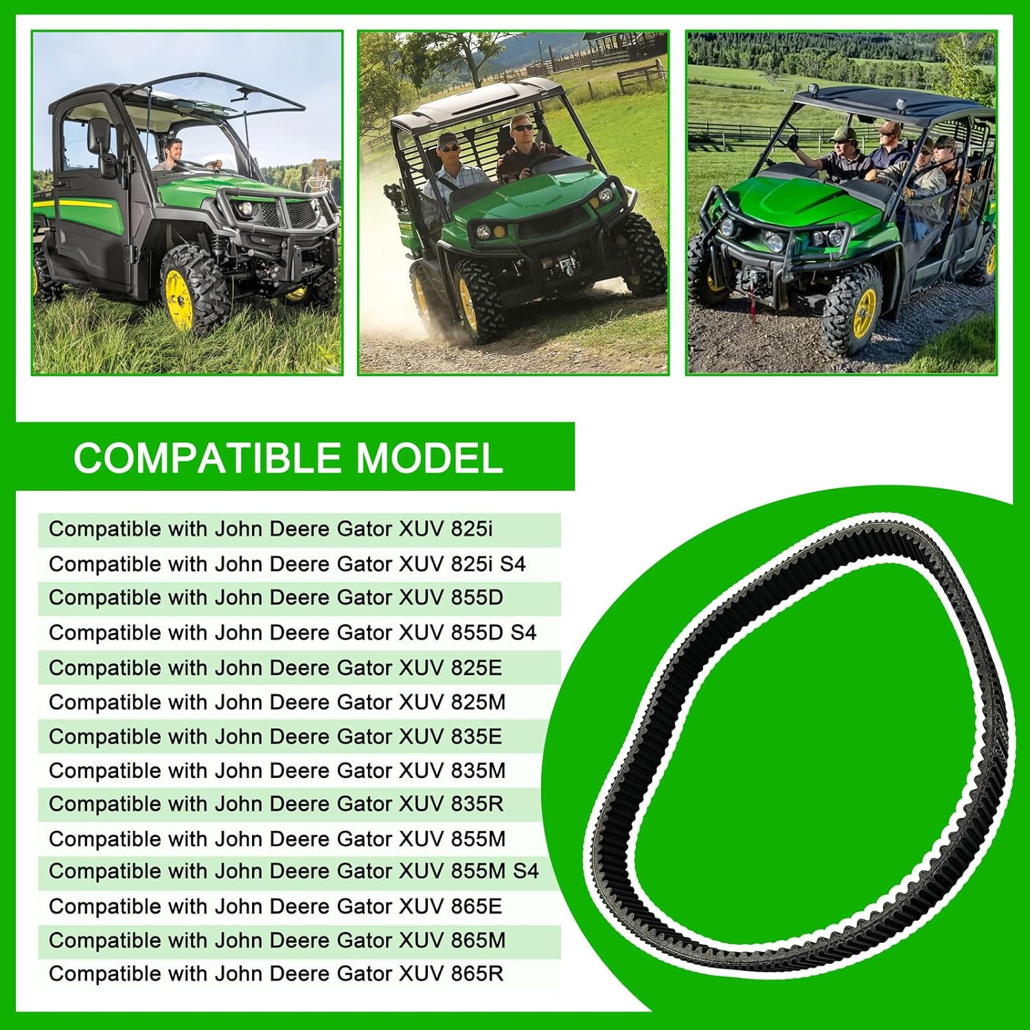 Clutch Drive Synchronous Belt Compatible with John Deere Gator XUV 825i 835E 835M 855E 855D 855M Replacement M174096 M158189 M173005 UC33933