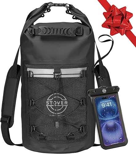 STOVER Mochila impermeable de 51025304055L, bolsa seca flotante para kayak, viajes, playa, senderismo y campamento, hombresmujeres