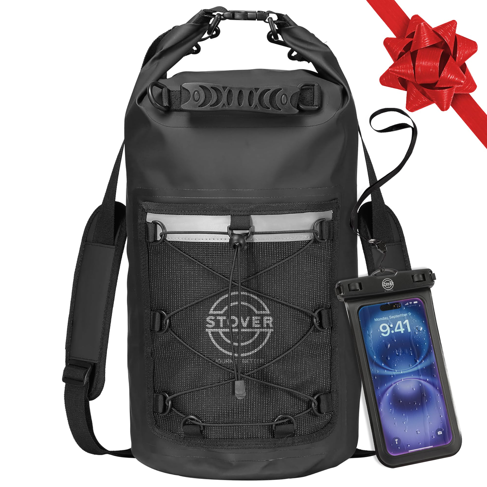 STOVER 5/10/25/30/40/55L Waterproof Dry Bag- Roll-Top Backpack w/Phone Case- Kayaking, Hiking, Camping, Boating- Men/Women