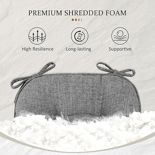 Miniatura 4 de LOVTEX Juego de 4 cojines para sillas de cocina, cojines antideslizantes para sillas de comedor, almohadillas de espuma viscoelástica triturada con