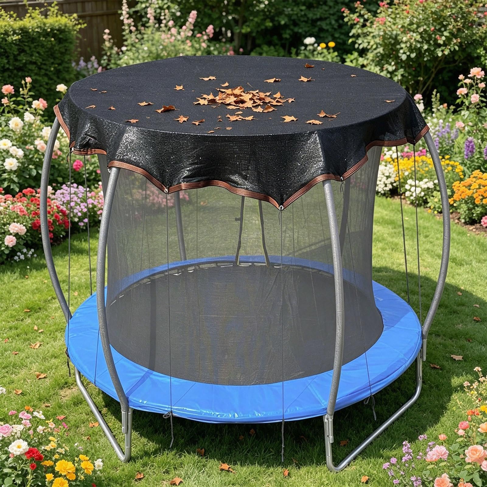 Trampoline Top Cover | 11.5 Ft Sun Protection Dust Proof Round Trampoline Outdoor Cover | Easy To Install, For Backyard Garden Park Playground Outdoor
