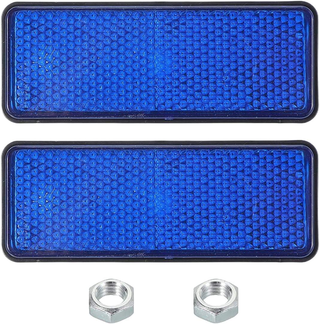 PATIKIL Rectangle Rear Reflectors, 2 Pcs Safety Reflective Warning Reflector Plastic Universal Motorcycle Reflector with M5 Screw Mount for Car Motorcycle Trailer Bike Bicycles, Blue