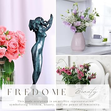 14.4 Sexy Nude Female Blue Bronze Statue,Modern Nude Girl Naked Lady Artwork Bronze Figure Statues and Sculptures for Decoration, Collections and Important
