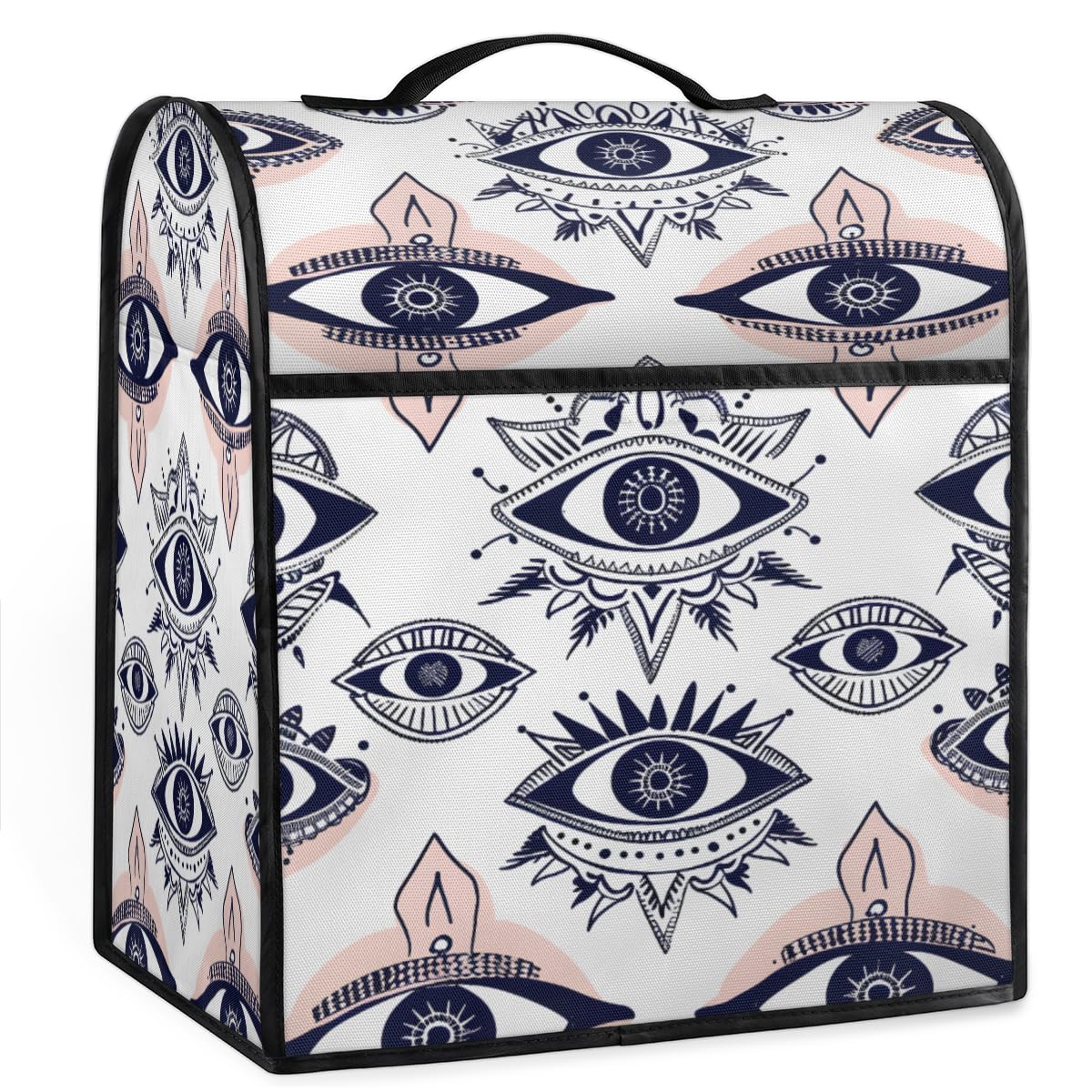 Coffee Maker Cover Evil Eye Kitchen Appliance Covers Small Appliance Covers Blender Cover Juicer Cover Dust Covers for Kitchen Appliances with Top Handle and Pockets,Washable,B13