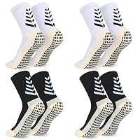 LUROON Calze Antiscivolo Calcio Uomo 37-46, 2/3/4 Paia Calzini Grip Calcio in Silicone