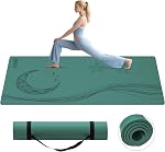 Grand tapis de yoga, 72"x40"x0.4"Matin d'exercice extra large, tapis d'entraînement antidérapant surdimensionné avec sangle pour le yoga, Pilates, fitness, home Gym Studio