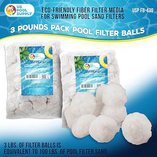 Miniatura 2 de U.S. Pool Supply Bolas de filtro de piscina de 3.0 libras, medios de filtro de fibra ecológicos para filtros de arena de piscina (equivale a 100