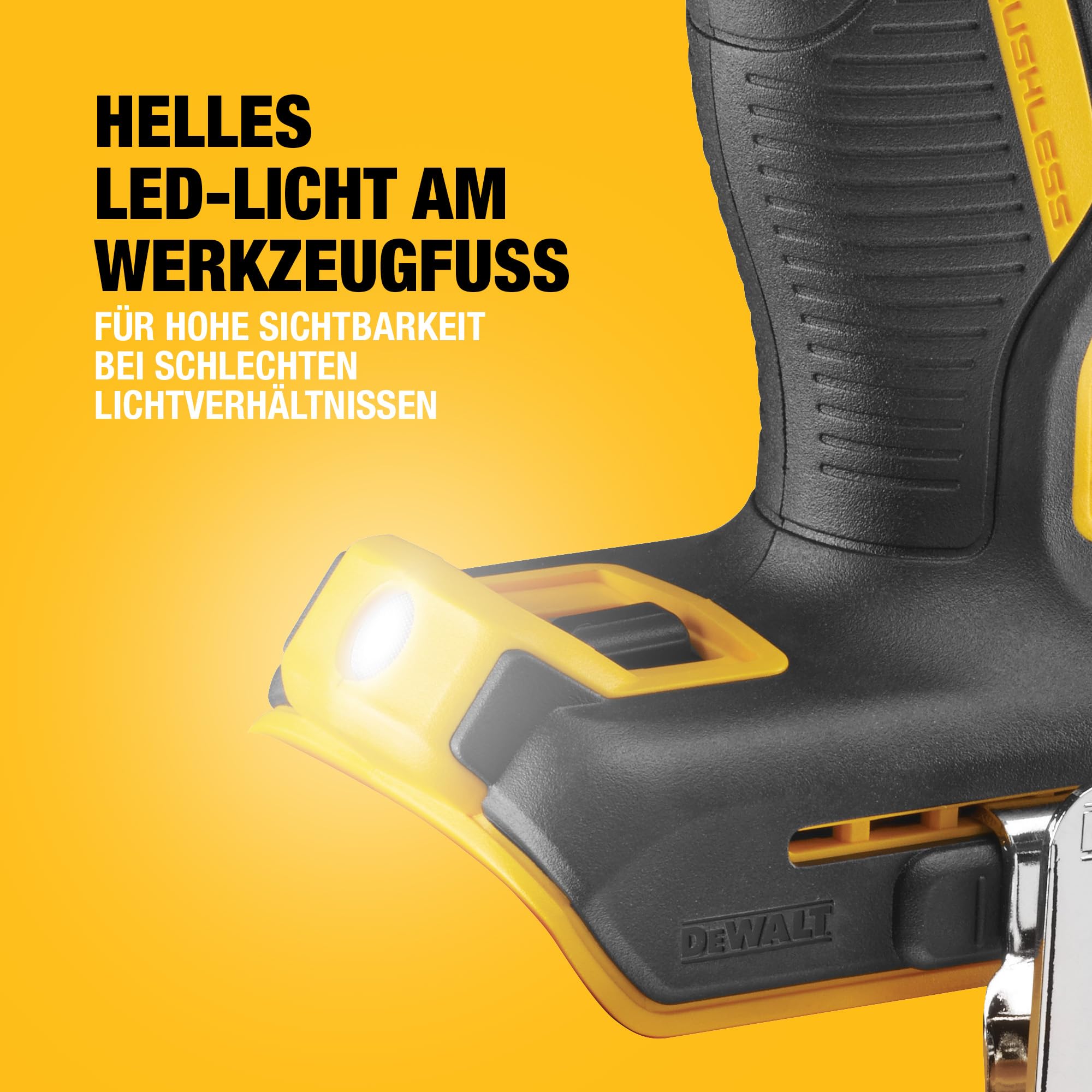 DEWALT 18 Volt 2-Gang Bohrschrauber (bürstenloser Motor,15-stufiges Drehmomentmodul,13 mm,LED-Leuchte,Lieferung ohne & Ladegerät),DCD791NT-XJ,Battery Powered,Bare Unit,Yellow/Black, Battery Powered